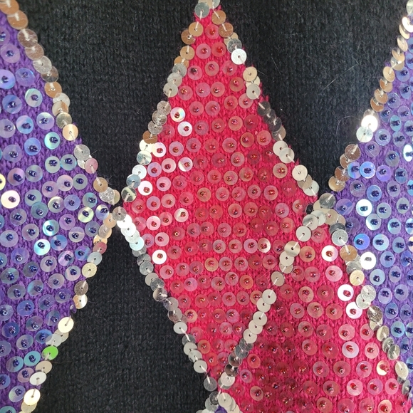 VTG Silk/Angora/Lambs Wool Preferred Classix Sequinned Evening Fancy Sweater L - Picture 2 of 8